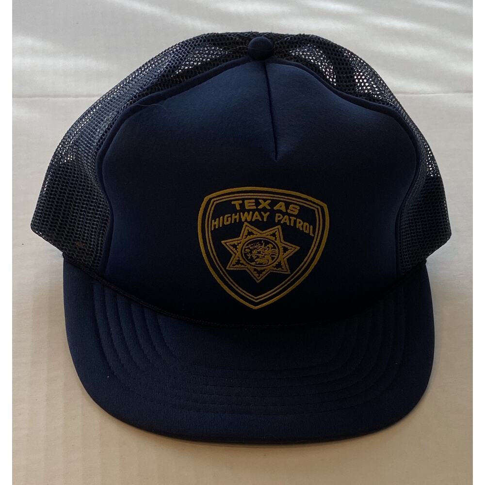 Texas Highway Patrol Collectable Trucker Snap Back Hat on Navy Ball Cap - READ